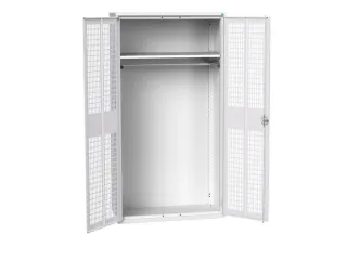 Lockerkast 2000x1050x550mm 1 vak, dubbele ventilatiedeur, RAL7035 - 1