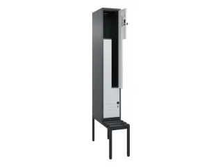 Z-garderobekast,HxBxD 2120x300x815mm,2vak,vak B 300mm,draaigrendel - 2