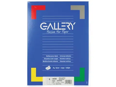 Gallery Witte Etiketten 99.1x93.1mm Ronde Hoeken