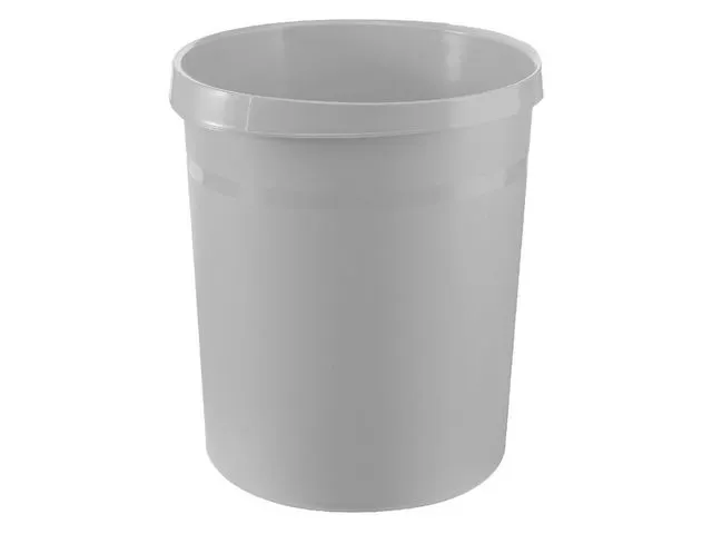 Papierbak kunststof 18 Liter, lichtgrijs, hoogte 31 cm