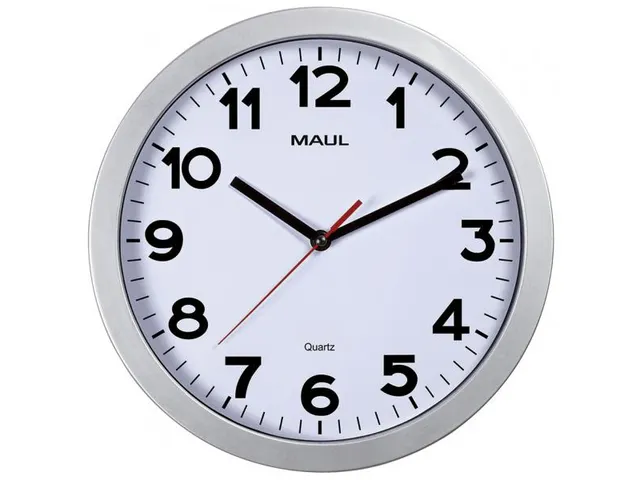 Horloge murale MAULstep RC Ø30x5cm plastique argent/blanc avec pile