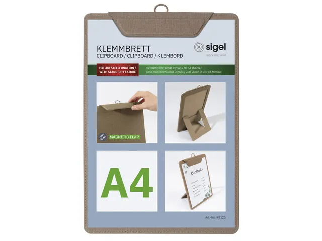 Menukaart klembord Sigel A4 beige