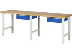 établi HxlxP 790-1140x2500x700mm plateau hêtre force 750kg