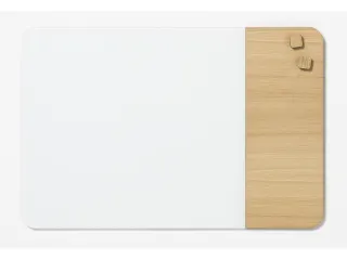 Glasmagneetbord Naga 40x60cm wit/eiken afgeronde hoeken - 3