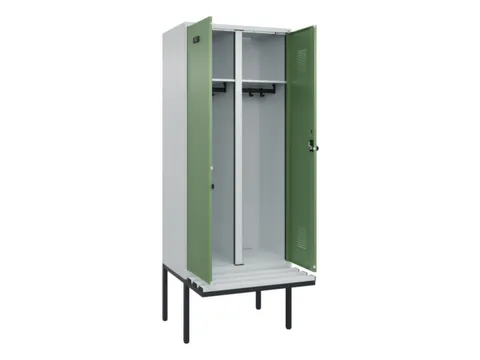 locker met bank,voor scheiding van kleding,HxBxD 2120x800x815mm,2vak