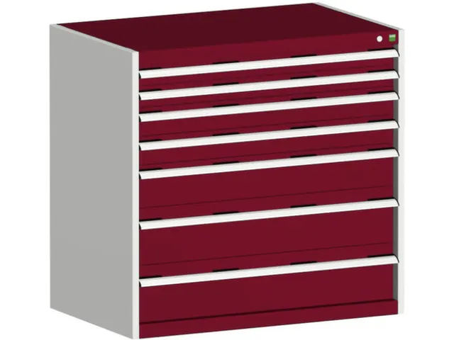 ladekast HxBxD 1000x1050x750mm 7laden RAL7035 front RAL3004