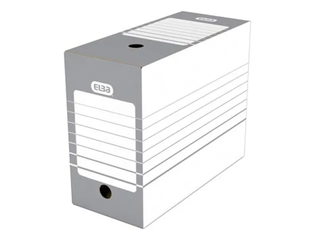 Boîte à archives Elba dos 150mm sans acide gris/blanc