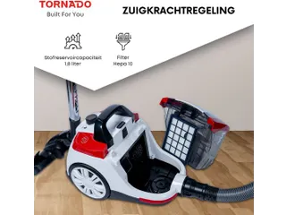 Vcckc800Rc Tornado Stofzuiger 800W 1.8L dust container 5m snoer - 3
