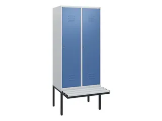 locker met bank,HxBxD 1950x800x815mm,2vak,vak B 400mm,cil.-slot - 1