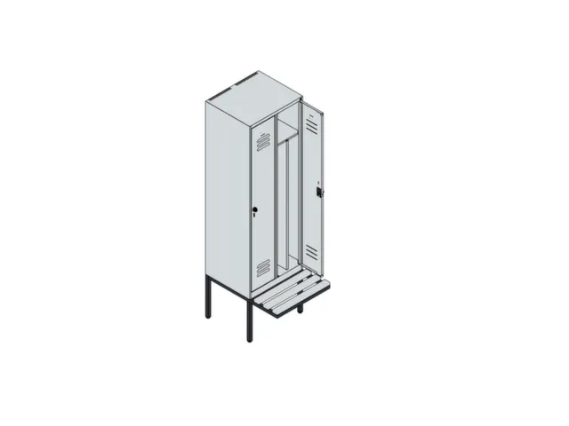 locker voor scheiding van kleding,HxBxD 2120x600x815mm,2vak