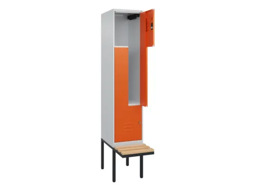 Z-garderobekast,HxBxD 2120x400x815mm,2vak,vak B 400mm,cil.-slot