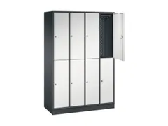 Dubbeldekse garderobekast,RAL 7021/RAL 7035,HxBxD 1950x1220x500mm