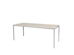 Domino Basic Tafel Vaste Hoogte 2000x800mm Robson Eiken Alu 4-Poots