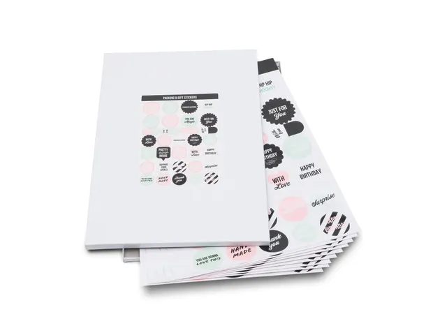 Etiketten Rillprint A4 10 vellen cadeau & verpakking kleur