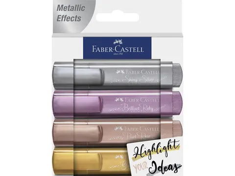 Markeerstift Faber-Castell metallic etui 4 delig
