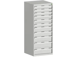 ladekast HxBxD 1600x650x650mm 11laden RAL7035 front RAL7035 - 2