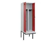 PBM-locker met bank,HxBxD 2120x600x815mm,2vak,vak B 300mm,draaigrendel