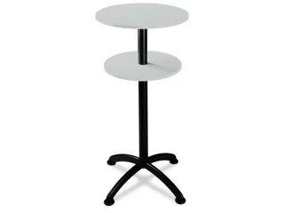 Statafel Stalen 4-Poots H 112cm Lichtgrijs Onderstel Zwart - 1