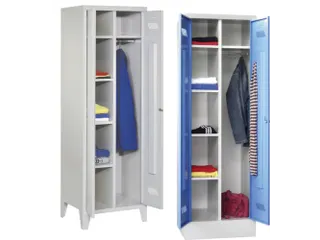kleding-/wasgoedkast,HxBxD 1850x600x500mm,RAL7035,front RAL3000 - 1