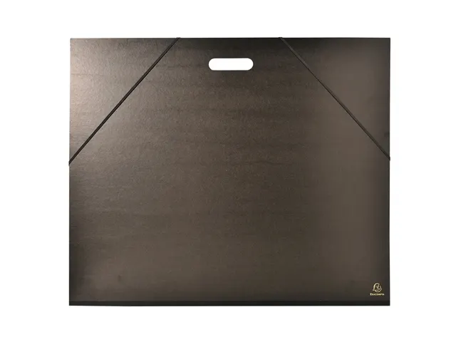 Tekenmap kraft zwarte lak met elastieken en handvat 59x72cm - voor for