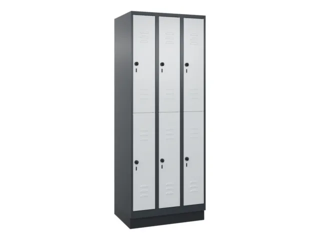 dubbeldekse locker,HxBxD 1950x750x500mm,3x2vak.,vak B 250mm