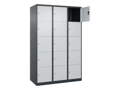 lockerkast,HxBxD 1850x1200x500mm,3x5vakken,vak B 400mm,cil.-slot