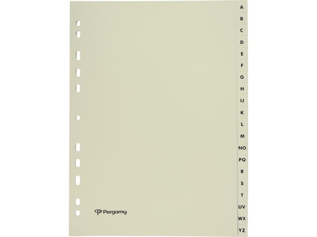 tabbladen A4 karton A-Z 20-delig 11-gaats perforatie beige | TabbladenShop.nl