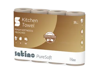 Keukenrol Satino 175891 PureSoft 3laags 4x64 vel naturel - 1
