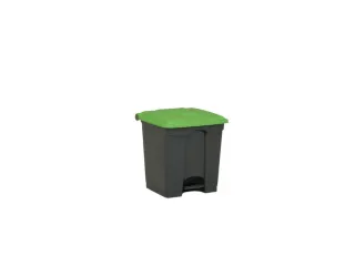 pedaalemmer,1x30l,HxBxD 435x398x410mm,romp PP grijs,deksel PP groen - 1