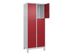 lockerkast,HxBxD 1950x800x500mm,2x3vakken,vak B 400mm,cil.-slot,voeten