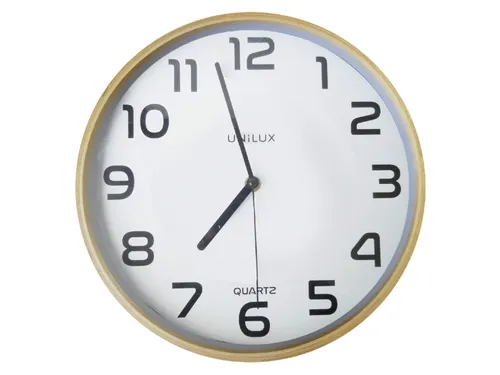 Wandklok Unilux Baltic Ø30,5cm hout/wit cijferaanduiding