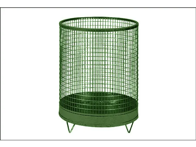 Afvalbak Van Draadgaas 118 Liter Vloeropstelling Staalplaatbodem Groen