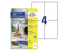 Etiket Avery Zweckform LR3483-10 105x148mm recycled Wit 40 stuks