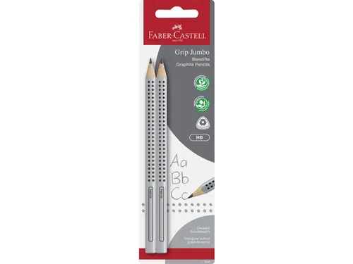 Potloodset Faber-Castell 2stuks Jumbo met grip in blister. Hardheid HB