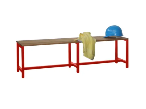 omkleedbank,LxD 1500x370mm,houten lijst beuken,onderstel RAL3000