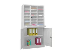 Postsorteerkast Met Deuren 1950x1000x400mm 3x6 Ral7035 Front Ral7035