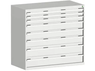 ladekast HxBxD 1200x1300x750mm 8laden romp RAL7035 front RAL7035 - 1