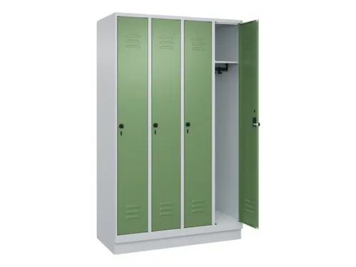 locker,HxBxD 1950x1200x500mm,4vak,vak B 300mm,draaigrendel,sokkel