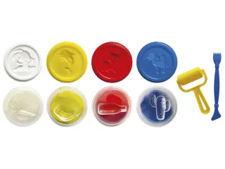 Kinderklei Eberhard Faber basic set 4 bekers á 50gr. Wit, geel,rood, - 2
