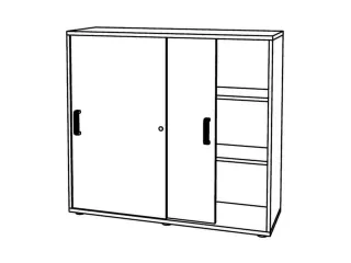 Schuifdeurkast Hxbxd 1100x1300x400mm 3 Oh Afsluitbaar Wit Front Wit - 1