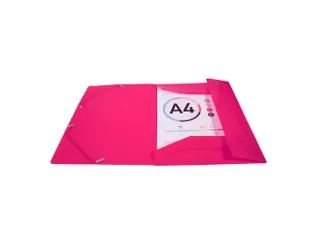 Elastomap met 3 kleppen IDERAMA PP in polypropyleen 5/10de - A4-Roze - 4