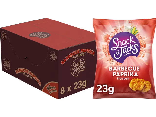 Mini rijstwafels Snack-a-Jacks barbeque paprika