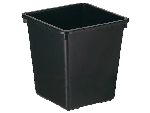 Papierbak Kunststof Vierkant Taps 31cm hoog 21 liter Zwart
