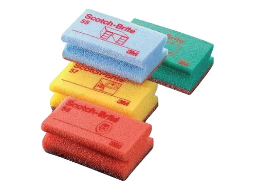 Schuurspons Scotch -Brite delicate oppervlakken 70x133mm rood 10 stuks