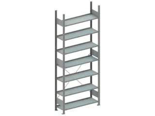 magazijnstelling,grondveld,HxBxD 2500x1056x336mm,vakl. 80kg,7xlegbord - 1