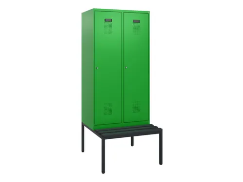locker met bank,HxBxD 1950x800x815mm,2vak,vak B 400mm,cilinderslot