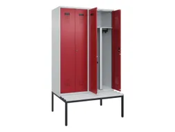 PBM-locker met bank,HxBxD 2120x1200x815mm,4vak,vak B 300mm