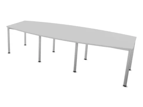 vergadertafel,HxBxD 740x2800x1200mm,vatvormig,MP-lichtgrijs