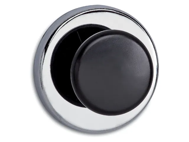 Magneet met knop MAUL Ø65mm trekkracht 12kg chroom/zwart