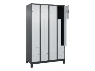 Z-garderobekast,HxBxD 1950x1200x500mm,vak B 150/300mm,cil.-slot,voeten - 2